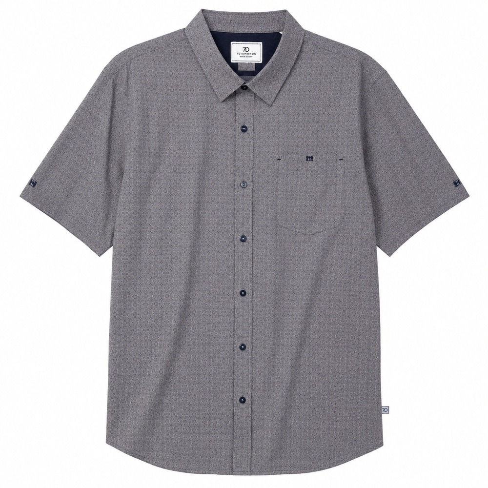 7 Diamonds 4 Way Stretch Liberty Shirt Mens Large Button Up Short Sleeve Casual